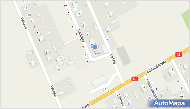 Fałków, Sadowa, 2, mapa Fałków