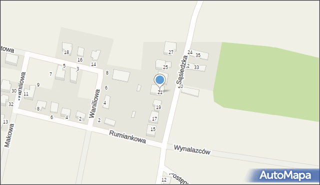 Gądów, Sąsiedzka, 21, mapa Gądów