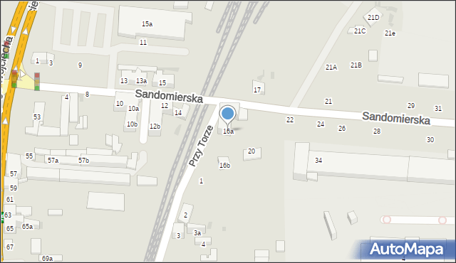 Gdańsk, Sandomierska, 16a, mapa Gdańska