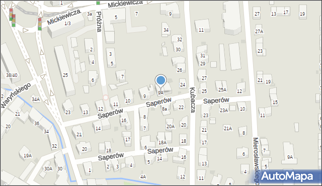 Gdańsk, Saperów, 9A, mapa Gdańska