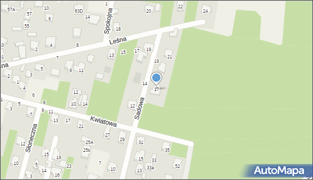 Glina, Sadowa, 17, mapa Glina