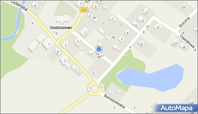 Godziszewo, Sawickiego, ks., 4a, mapa Godziszewo