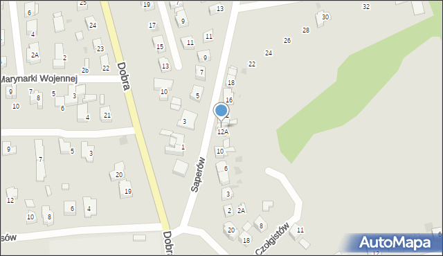 Gorzów Wielkopolski, Saperów, 12B, mapa Gorzów Wielkopolski