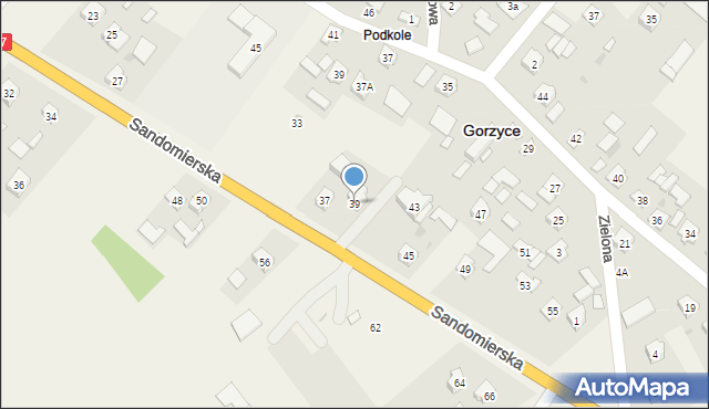 Gorzyce, Sandomierska, 39, mapa Gorzyce