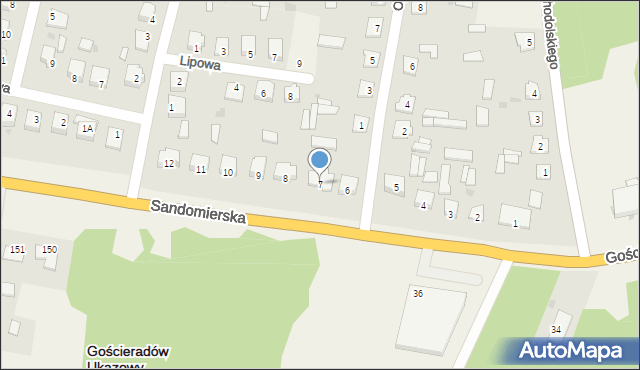 Gościeradów-Folwark, Sandomierska, 7, mapa Gościeradów-Folwark