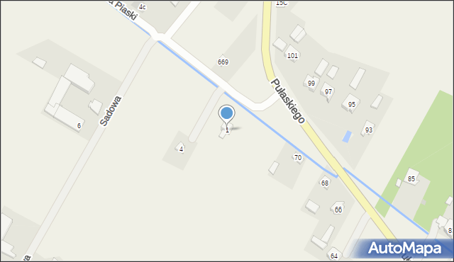 Grabów nad Pilicą, Sadowa, 1, mapa Grabów nad Pilicą