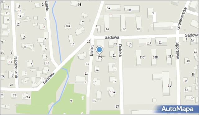 Grodzisk Mazowiecki, Sadowa, 17A, mapa Grodzisk Mazowiecki