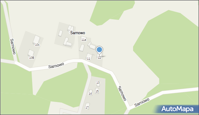 Grzybno, Sarnowo, 12, mapa Grzybno