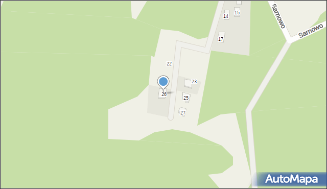 Grzybno, Sarnowo, 26, mapa Grzybno