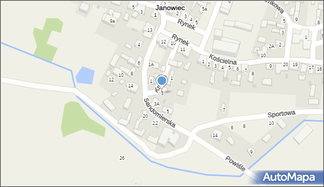 Janowiec, Sandomierska, 3, mapa Janowiec