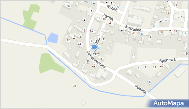 Janowiec, Sandomierska, 3A, mapa Janowiec