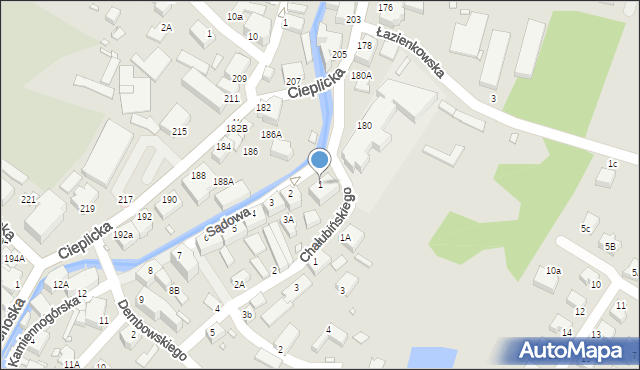 Jelenia Góra, Sądowa, 1, mapa Jelenia Góra