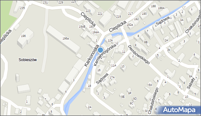 Jelenia Góra, Sądowa, 14, mapa Jelenia Góra