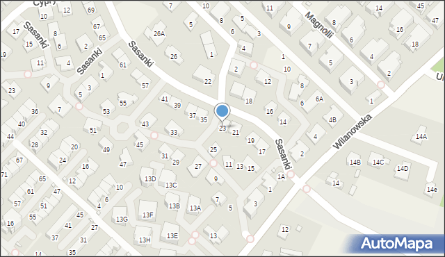 Józefosław, Sasanki, 23, mapa Józefosław