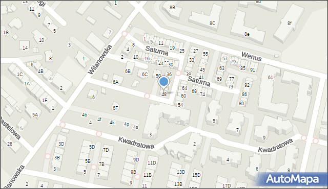 Józefosław, Saturna, 48, mapa Józefosław