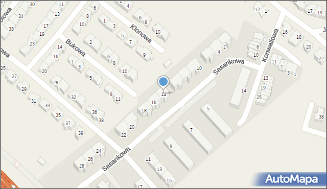 Juszkowo, Sasankowa, 14, mapa Juszkowo