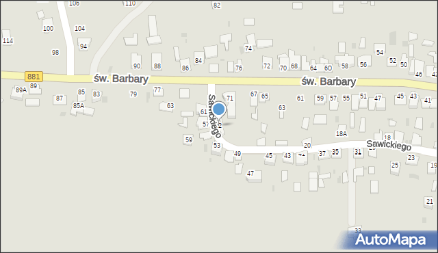 Kańczuga, Sawickiego, 22, mapa Kańczuga