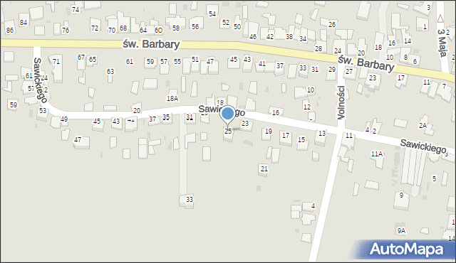 Kańczuga, Sawickiego, 25, mapa Kańczuga