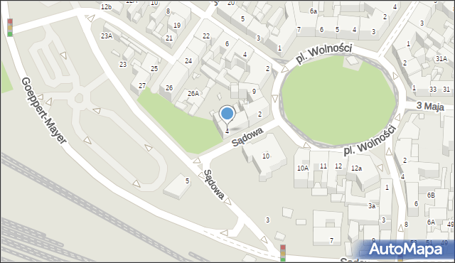 Katowice, Sądowa, 4, mapa Katowic