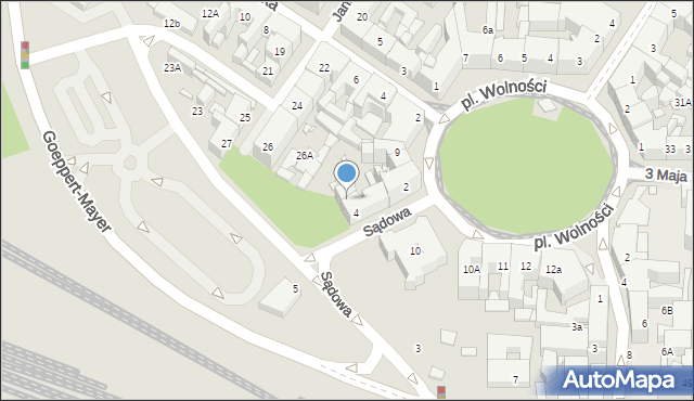 Katowice, Sądowa, 4a, mapa Katowic