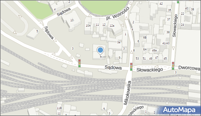 Katowice, Sądowa, 7, mapa Katowic