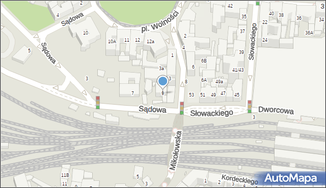 Katowice, Sądowa, 9, mapa Katowic