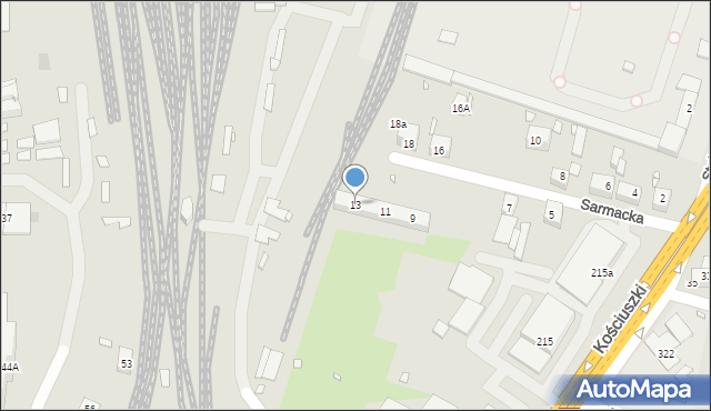 Katowice, Sarmacka, 13, mapa Katowic