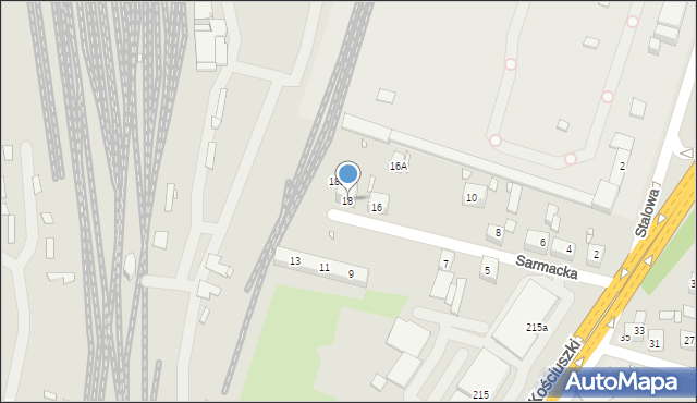 Katowice, Sarmacka, 18, mapa Katowic