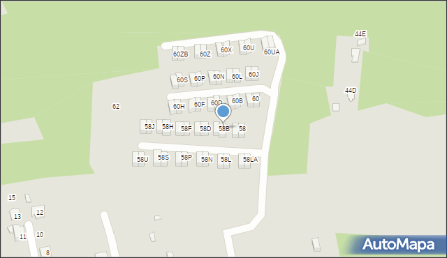 Katowice, Sandacza, 58B, mapa Katowic