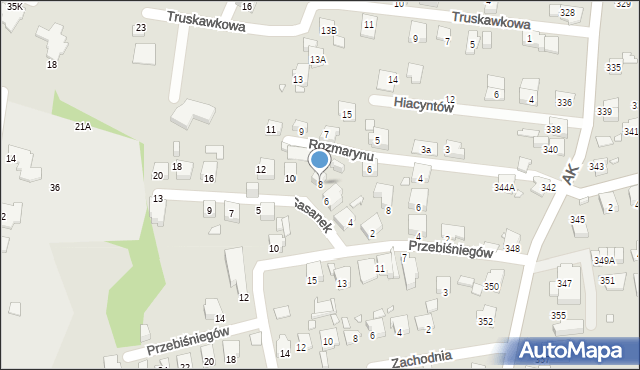 Katowice, Sasanek, 8, mapa Katowic