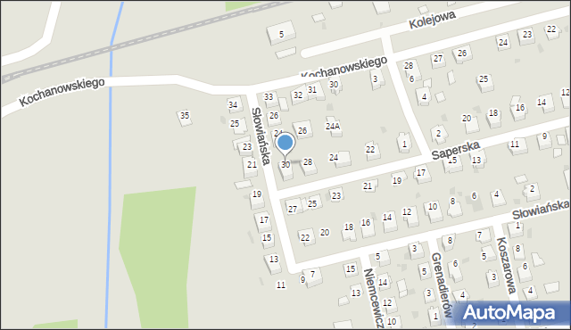 Kędzierzyn-Koźle, Saperska, 30, mapa Kędzierzyna-Koźle