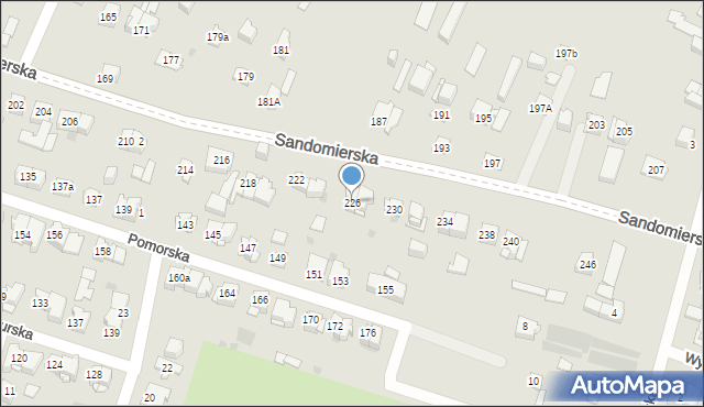 Kielce, Sandomierska, 226, mapa Kielc