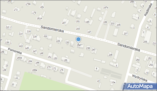 Kielce, Sandomierska, 234, mapa Kielc