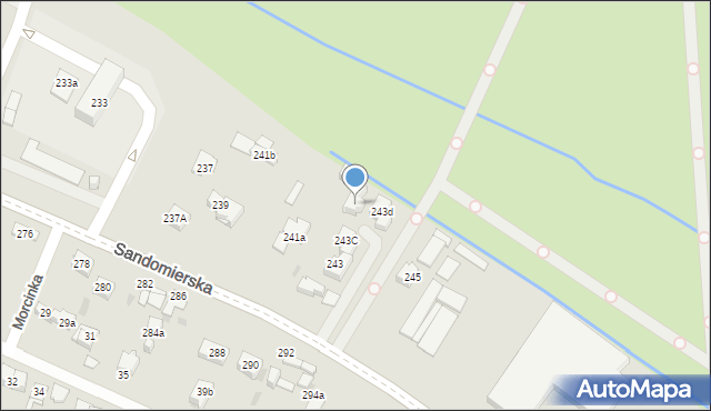 Kielce, Sandomierska, 243e, mapa Kielc