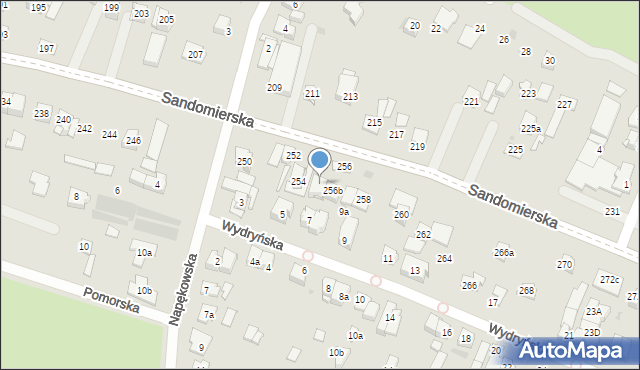 Kielce, Sandomierska, 256a, mapa Kielc