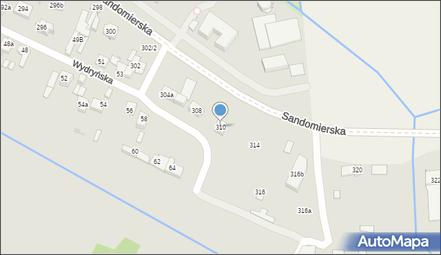 Kielce, Sandomierska, 310, mapa Kielc