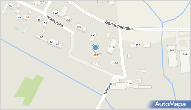 Kielce, Sandomierska, 316, mapa Kielc