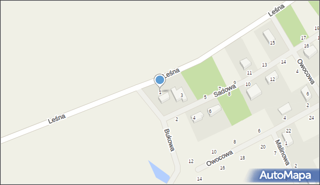 Kielno, Sadowa, 1, mapa Kielno