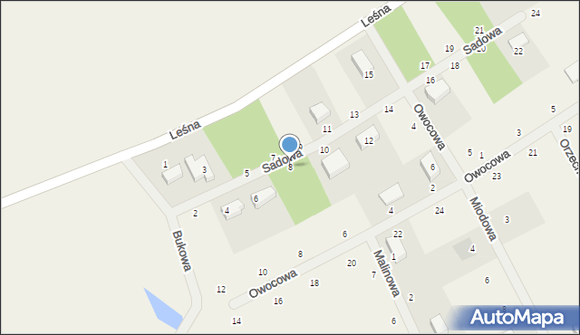 Kielno, Sadowa, 8, mapa Kielno