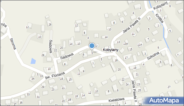 Kobylany, Sadowa, 1, mapa Kobylany