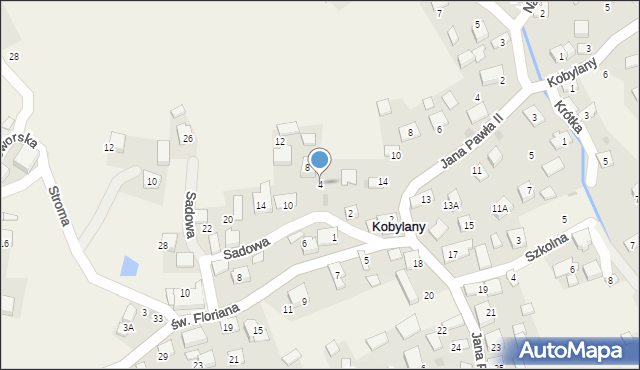 Kobylany, Sadowa, 4, mapa Kobylany