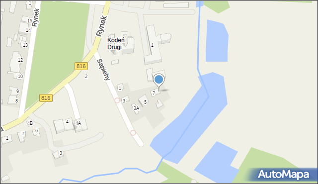 Kodeń, Sapiehy Jana, 7A, mapa Kodeń