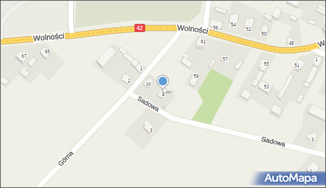 Kodrąb, Sadowa, 4, mapa Kodrąb