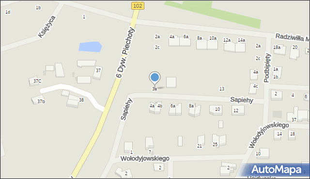 Kołobrzeg, Sapiehy Pawła Jana, 3a, mapa Kołobrzegu