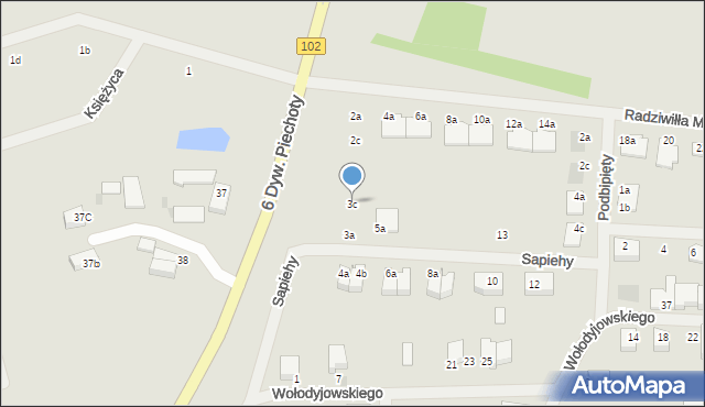 Kołobrzeg, Sapiehy Pawła Jana, 3c, mapa Kołobrzegu