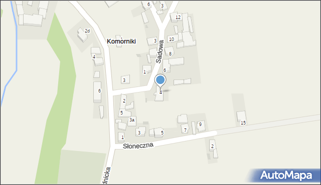 Komorniki, Sadowa, 4, mapa Komorniki