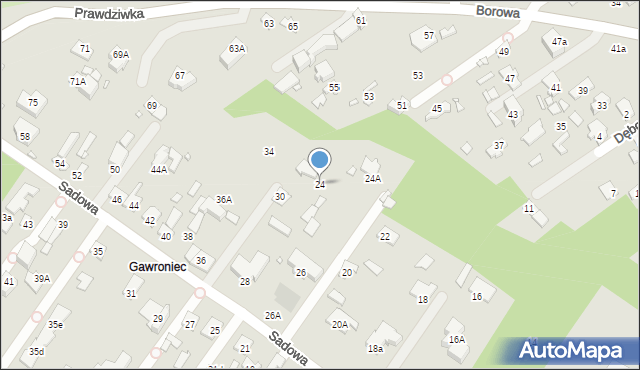 Konstancin-Jeziorna, Sadowa, 24, mapa Konstancin-Jeziorna