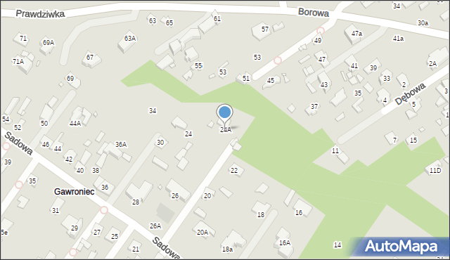 Konstancin-Jeziorna, Sadowa, 24A, mapa Konstancin-Jeziorna