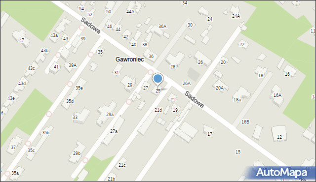 Konstancin-Jeziorna, Sadowa, 25, mapa Konstancin-Jeziorna