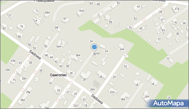 Konstancin-Jeziorna, Sadowa, 30, mapa Konstancin-Jeziorna